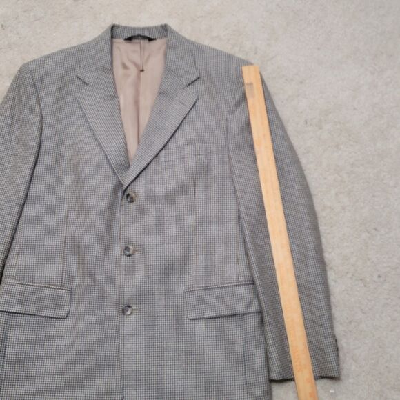 Jos A Bank Blazer Mens 41R Houndstooth  Wool Silk Blend Sportscoat 3 Button - Picture 15 of 16